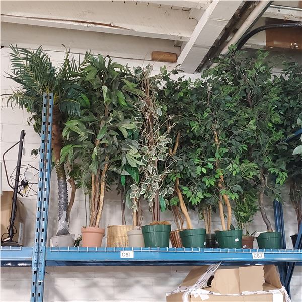 2 Pcs Artificial Potted Plants - Mostly Ficus Leaf, Approx. 6-7 ft. Each (Random Plants)