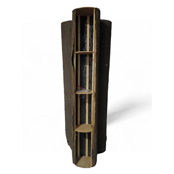 3 Pcs Tall Faux Tree Trunks - Decorative Hollow Log Props, H96" Each