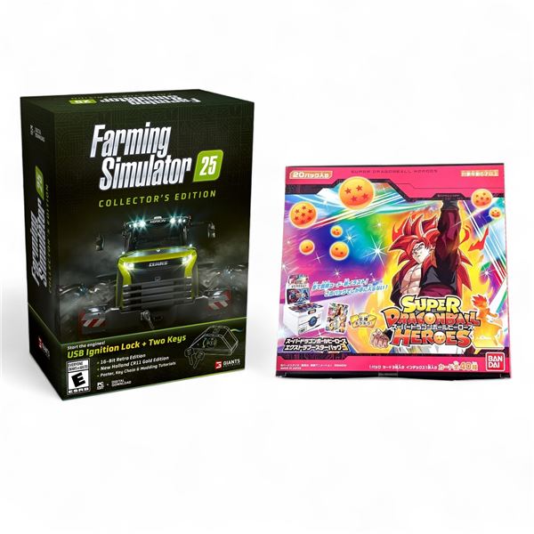 BNIB 2 Farming Simulator 25 and 2 Bandai SuperHero Fighters - RV: $180 CAD