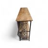 Image 3 : NACH Furniture - Art. Iron Console Table With Teak Wood Top - RV: $2190 CAD, H35" x W72" x D16"