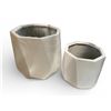 Image 1 : Set of 2 Geometric Faceted Planter Pots