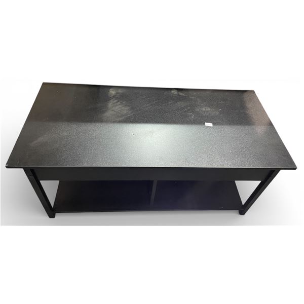 Black Lift-Top Coffee Table with Storage Compartment