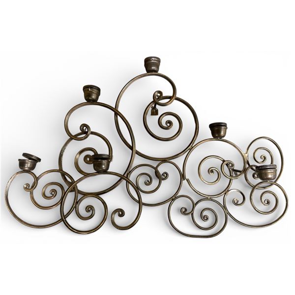 Wrought-Iron Scrollwork Wall Candle Holder