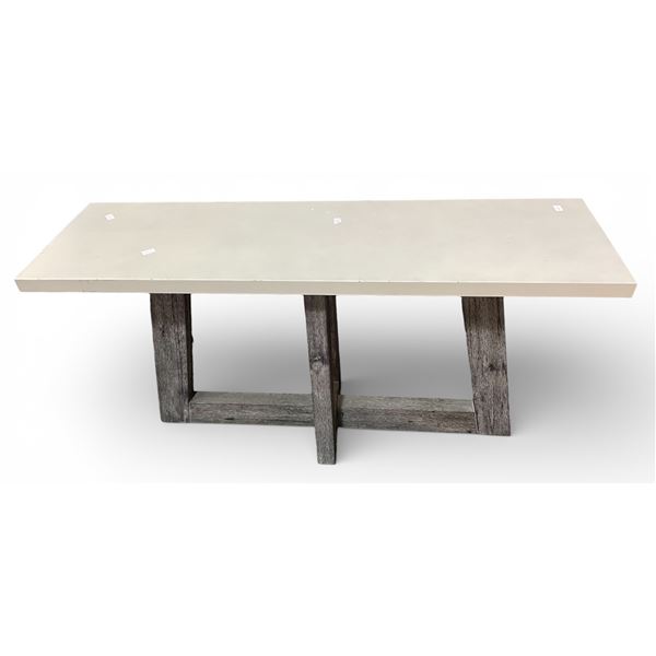 Rectangular Table with Wood Base