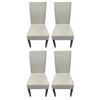 Image 1 : Set of 4 Off-White Fabric Dining Chairs