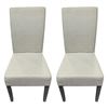 Image 1 : Set of 2 Off-White Fabric Dining Chairs