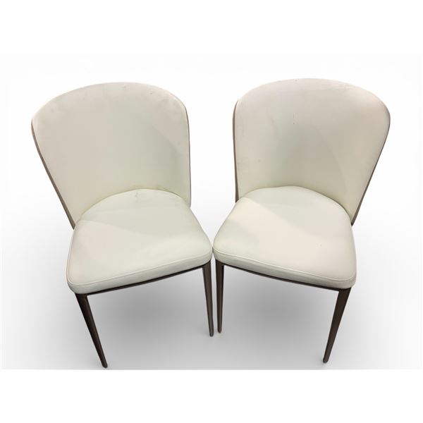 Set of 2 Ivory Dining Chairs