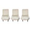 Image 1 : Set of 3 Cream White Upholstered Accent Chairs