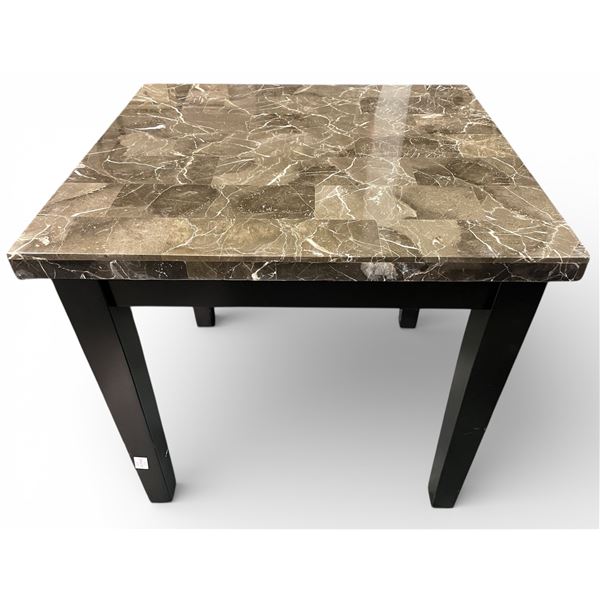 Brown Square Faux Marble Top Coffee Table