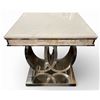 Image 1 : Modern Square White Faux Marble-Top Coffee Table