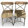 Image 1 : Set of 2 New Rustic Metal Crossback Chairs