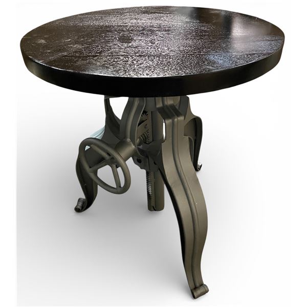 NACH Industrial Crank-Style Round Bistro Table