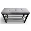 Image 1 : Grey Tufted Upholstered Shoe Bench