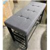 Image 2 : Grey Tufted Upholstered Shoe Bench