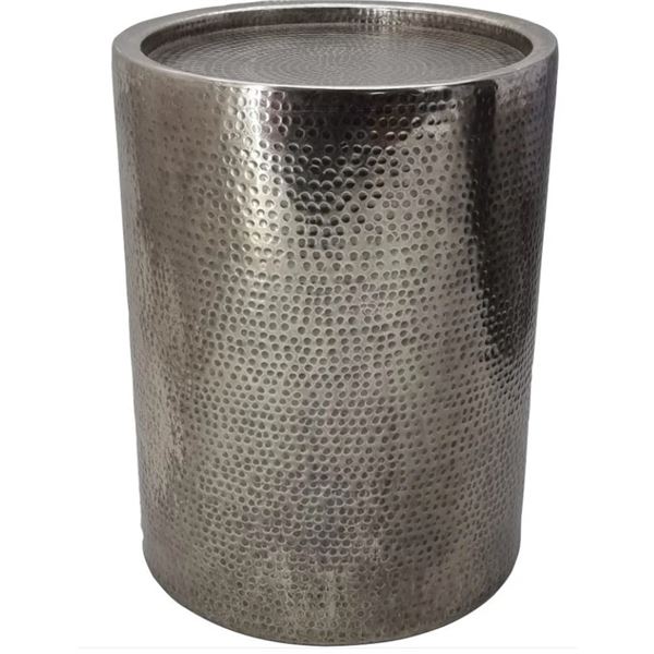 New NACH Sigurd End Table - Silver,  H24" x 18" x 18" (JM-0558-S / with box)