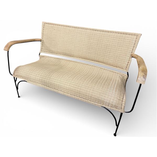Woven Bench w/ Wood Arms