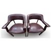 Image 1 : Pair of Brown Leather Barrel Armchairs