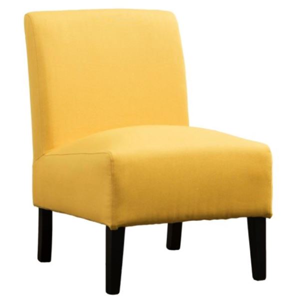 BNIB Nadine Collection Yellow Fabric Slipper Chair (453FS-YL)