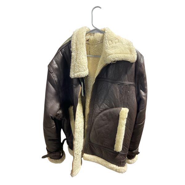 Men’s Brown Leather and Real Shearling Aviator Jacket
