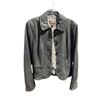 Image 1 : Black Leather Button-Front Jacket (Size S)