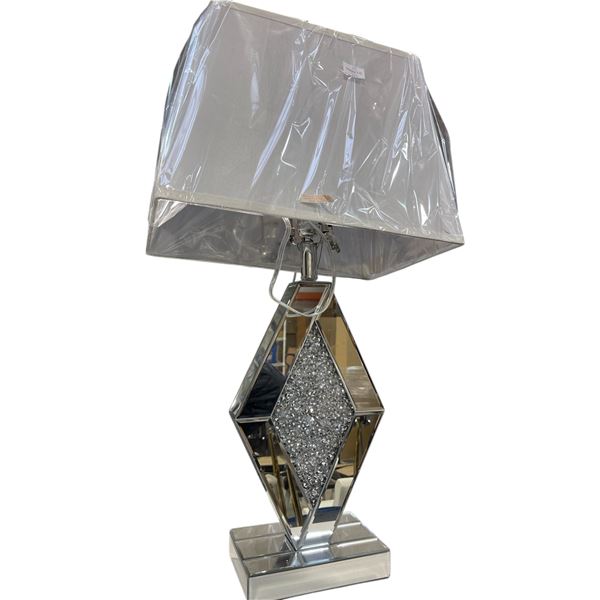 Glam Mirrored Diamond Table Lamp