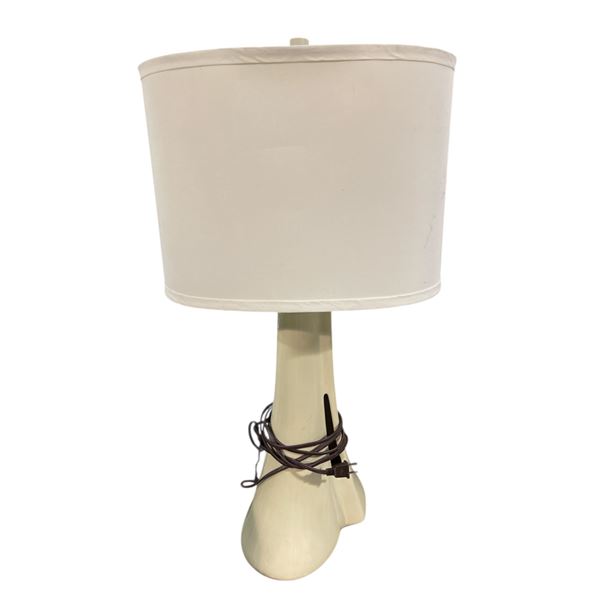 Modern Ivory Ceramic Sculptural Ceramic Table Lamp
