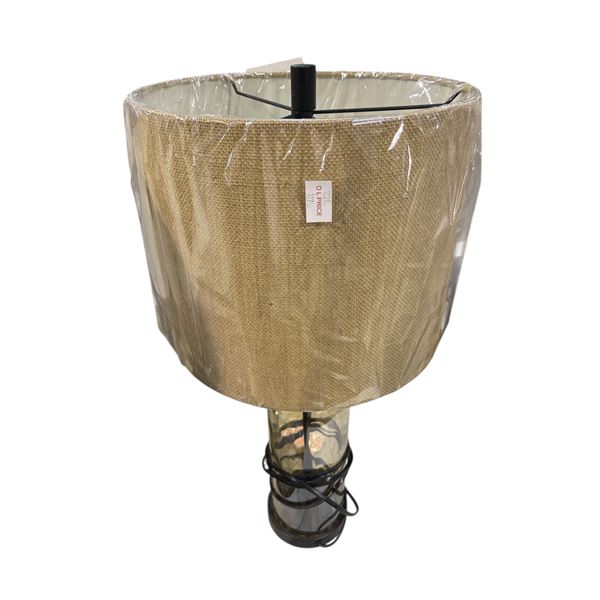 Modern Smoked Glass Jar Table Lamp