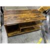 Image 2 : Rustic Wood Coffee Table with Open Shelf Storage, H16.5" x W35.5" x 19.5"