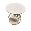 Image 1 : Round Faux Marble Top Side Table, Approx. H25" x Dia. 19.5"