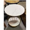 Image 3 : Round Faux Marble Top Side Table, Approx. H25" x Dia. 19.5"