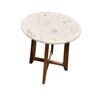 Image 1 : Round Marble-Top Accent Table, Approx. H24" x Dia. 21"