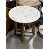 Image 2 : Round Marble-Top Accent Table, Approx. H24" x Dia. 21"