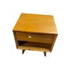 Image 1 : Mid-Century Style Wooden Nightstand, H23.5" x W22.5" x D 19.5"