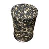 Image 1 : Black & Gold Patterned Round Accent Stool, H16" x Dia. 11.5"
