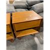 Image 2 : Mid-Century Style Wooden Nightstand, H23.5" x W22.5" x D 19.5"