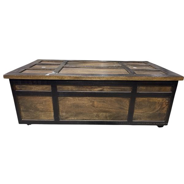 Rectangular Wooden Storage Trunk Coffee Table, H18.5" x W48" x D26"
