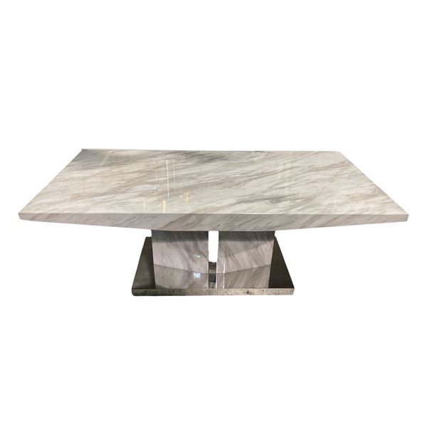 Rectangular Marble-Top Coffee Table, H18" x W47" x 23.5"