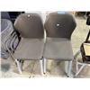 Image 2 : Pair Paige Bone Dining Chairs - Dark Grey (F608 - without box)