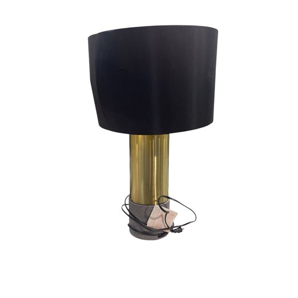Black Table Lamp with Gold Base