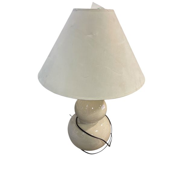Beige Ceramic Gourd Table Lamp
