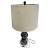 Image 1 : Black and Gray Marble-Style Table Lamp
