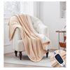 Image 2 : BNIB Sealy Heated Blanket Wearable Shawl Wrap with Pockets, Reversible Flannel to Sherpa Electric Th