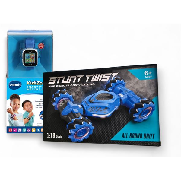 BNIB Group of 2 VTech KidiZoom Smartwatch DX3 Retail $64 & Stunt Twist 4wd Remote Control Car