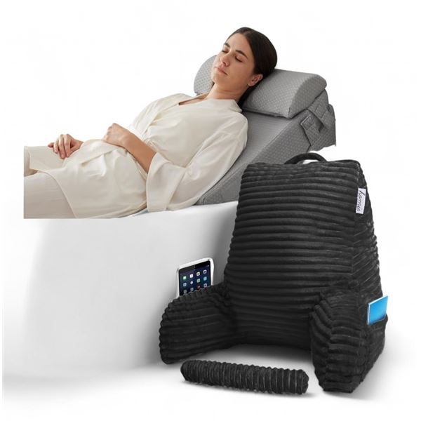 Group of BNIB Medium Stripped Reading Pillow & Wedge Pillow Headboard