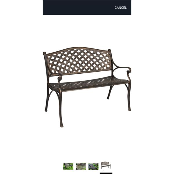 BNIB Hi-Line Gift - Bronze Lattice Design 40" Garden Bench - RV: $289 CAD (78650-BZ)