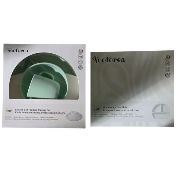 2 Boxes of Yooforea Silicone Training Sets and 1 box Silicone Suction Pate
