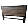 Image 2 : Rustic Brown Wooden Bed Frame, Headboard Size (Approx. 48"H x 67"W) - Assembly Required, Sold As-Is