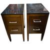 Image 1 : Pair Wood 2-Drawer Nigthstands