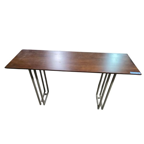 Mid-Century Style Wood Top Console Table, H29.5" x W56" x D18"