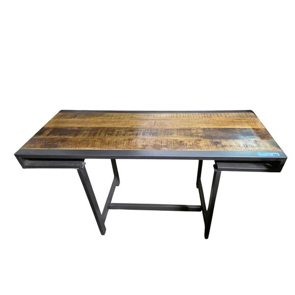 Industrial-Style Wood Top Desk, H30" x W54" x D22"